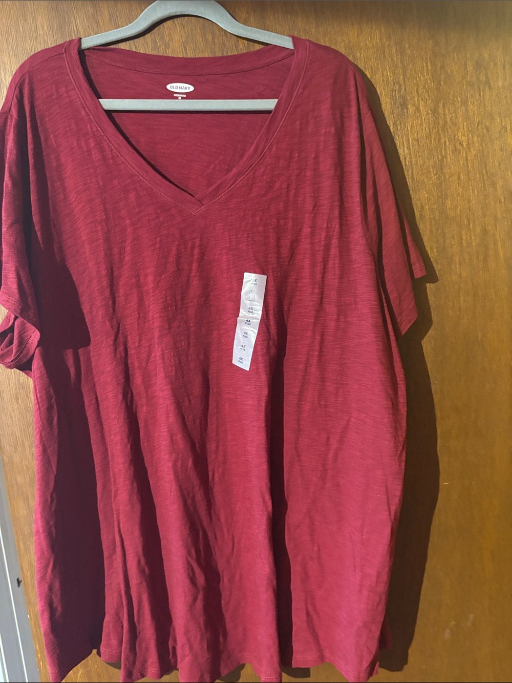 Old Navy Womens Short Sleeve V-Neck Tee - Deep Red